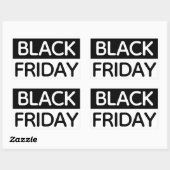 Zwarte Vrijdag - Modern, Minimaal Zwart-wit Rechthoekige Sticker (Vel)