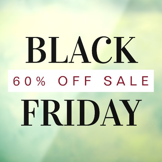 Zwarte Vrijdag Modern Typografie Professional Raamsticker (Vel 3)