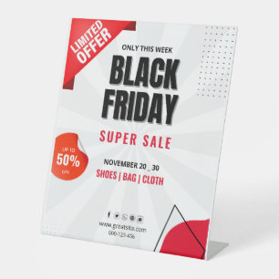 Zwarte Vrijdag Sale Flyer, Zakelijke Sale Poster Reclamebord Met Voetstuk