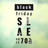 Zwarte Vrijdag Uitverkoop | Moderne Barcode Typogr Raamsticker (Vel 3)