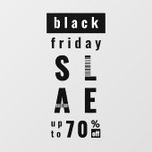 Zwarte Vrijdag Uitverkoop | Moderne Barcode Typogr Raamsticker (Vel)