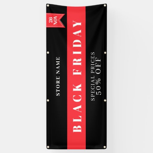 Zwarte vrijdagbanner spandoek (Verticaal)