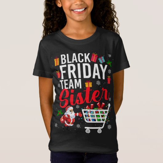 Zwarte vrijdagploeg Zuster Cute Kerstmis Shoping L T-shirt (Voorkant)