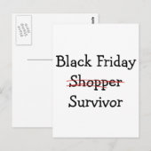 Zwarte vrijdagshopper Survivor-uitrusting en t-shi Briefkaart (Voorkant / Achterkant)