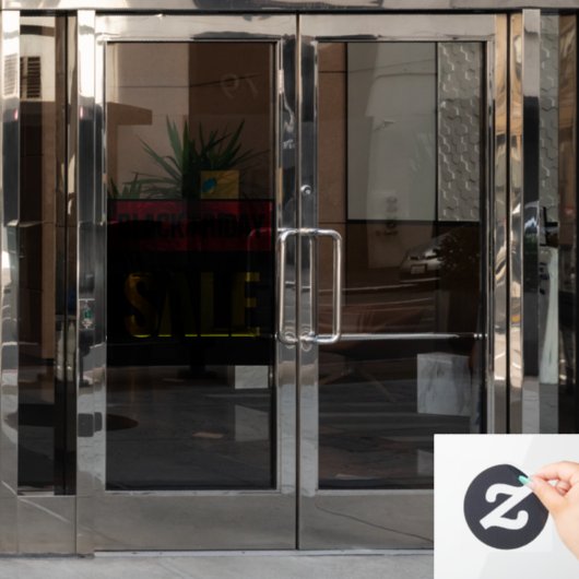 Zwarte vrijdagverkoop Eenvoudig minimalistisch roo Raamsticker (Kantoordeur)