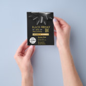 Zwarte vrijdagverkoop Noble Bow QR Code Korting br Flyer (Hand)