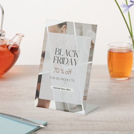 Zwarte vrijdagverkoop reclamebord met voetstuk (Insitu)