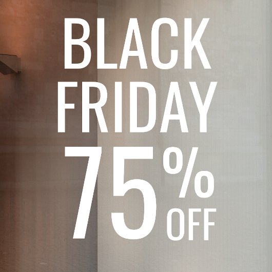 Zwarte vrijdagwinkelverkoop | Minimaal wit voor za Raamsticker