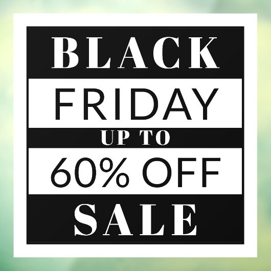 Zwarte Vrije zakelijke winkel - Korting op korting Raamsticker (Vel 3)