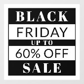 Zwarte Vrije zakelijke winkel - Korting op korting Raamsticker (Vel)