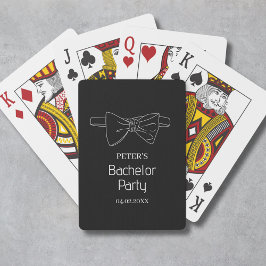 Zwarte vrijgezellenfeest met op maat gemaakte vlin pokerkaarten