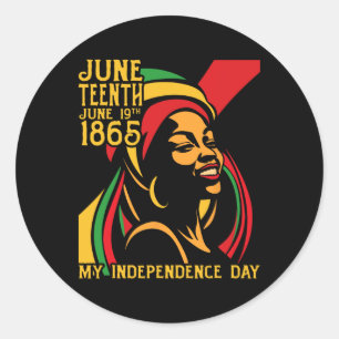 Zwarte Vrijheid Juneteenth 1865 Mijn Onafhankelijk Ronde Sticker