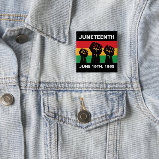Zwarte vrijheid Juneteenth African American pride Vierkante Button 5,1 Cm (In situ)