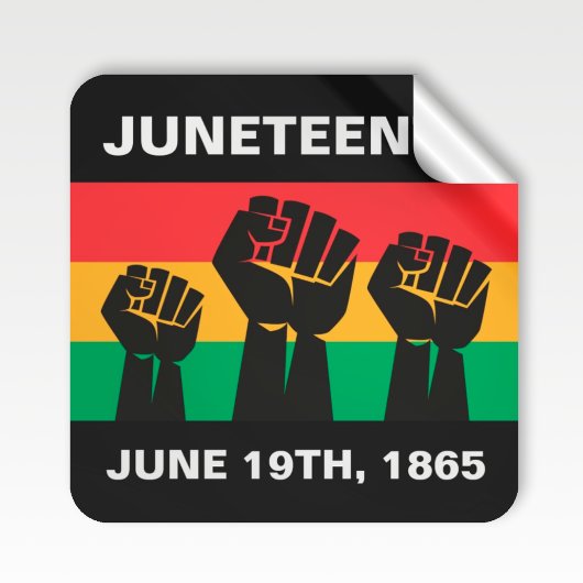 Zwarte vrijheid Juneteenth African American pride Vierkante Sticker