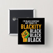 Zwarte vrijheid vandaag ben ik zwarte juntetiende vierkante button 5,1 cm (Voorkant /achterkant)