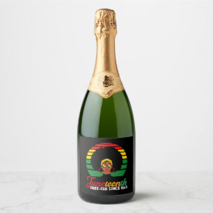Zwarte Vrijheid Vrij sinds 1865 Juneteenth  Sparkling Wijnetiket