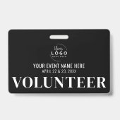 Zwarte Vrijwilliger Badge (Achterkant)