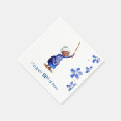 Zwarte Vrouw 80ste Verjaardag Waterverf Bloemen Servet (Hoek)