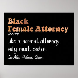 Zwarte Vrouw advocaat Funny Definition advocaten Poster