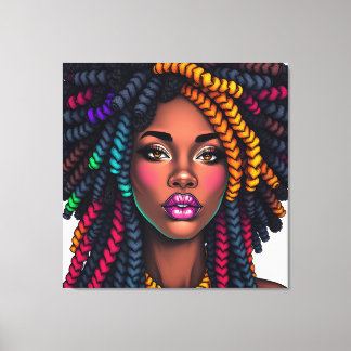 zwarte vrouw Afrikaanse melanine zus bruine huid m Canvas Afdruk