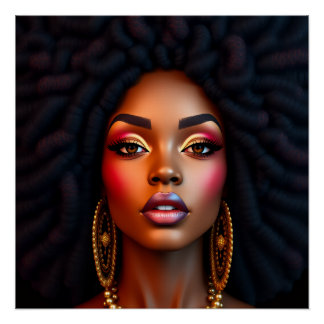 zwarte vrouw Afrikaanse melanine zus bruine huid m Perfect Poster