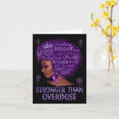 Zwarte vrouw Afro Afrikaans Sterker dan Overdosis Kaart (Gele Bloem)