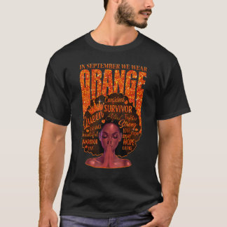 zwarte vrouw afro afro afrikaanse september Oranje T-shirt