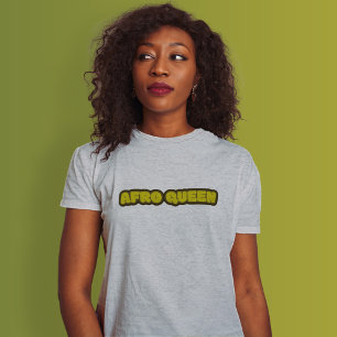 Zwarte Vrouw - Afro Queen, Grijs T-shirt