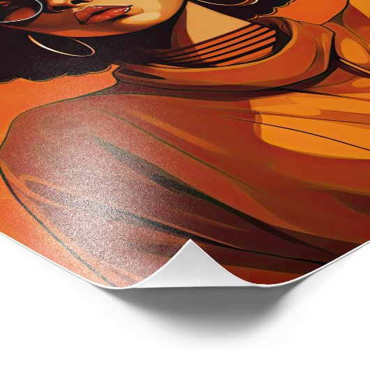 Zwarte Vrouw Afrocentrisch Foto Afdruk (Hoek)