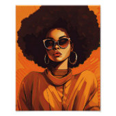 Zwarte Vrouw Afrocentrisch Foto Afdruk (Voorkant)
