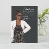 Zwarte vrouw bedankkaart (Staand voorkant)