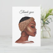 Zwarte vrouw bedankkaart (Staand voorkant)