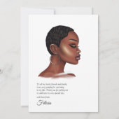 Zwarte vrouw bedankkaart (Achterkant)