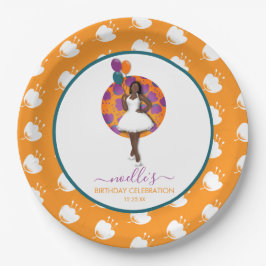 Zwarte Vrouw, Birthday-ballonnen en bloemen, Sinaa Papieren Bordje