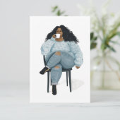 Zwarte Vrouw Blank Kaart (Staand voorkant)