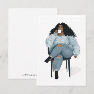 Zwarte Vrouw Blank Kaart