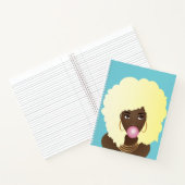 Zwarte Vrouw, Blond Afro, Popping Pink Bubblegum Notitieboek (Binnen)