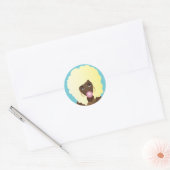 Zwarte Vrouw, Blond Afro, Popping Pink Bubblegum Ronde Sticker (Envelop)