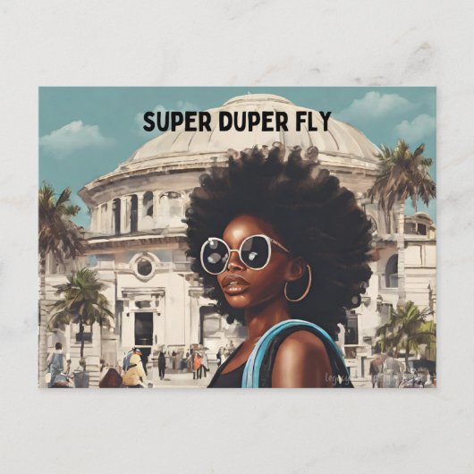 Zwarte vrouw briefkaart (Voorkant)