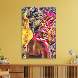 Zwarte vrouw canvas afdruk