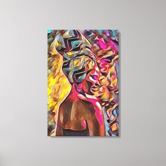 Zwarte vrouw canvas afdruk (Voorkant)