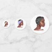 Zwarte vrouw confetti (Voorkanten)