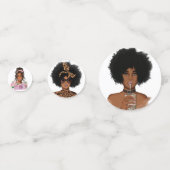 Zwarte vrouw confetti (Achterkanten)