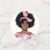 Zwarte vrouw confetti (Kleine voorkant)