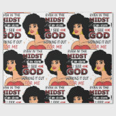 Zwarte vrouw die God in Storm verroert Cadeaupapier (Vlak)