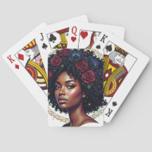 Zwarte vrouw donkere bloem Afro