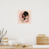 Zwarte Vrouw Empowerment Kunst Poster (Keuken)