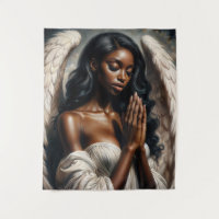 Zwarte vrouw engel bidden kunst