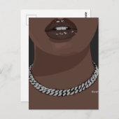 Zwarte vrouw Esthetisch met zilveren (sieraden) Gr Briefkaart (Voorkant / Achterkant)