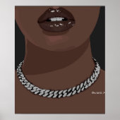 Zwarte vrouw Esthetisch met zilveren (sieraden) Gr Poster (Voorkant)